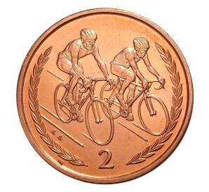 2 пенса 1998 года Остров Мэн — Велосипедный спорт — Фото №1