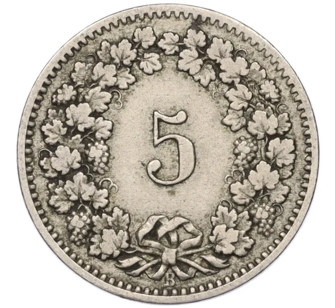 Монета 5 раппенов 1882 года Швейцария (Артикул K11-115105)