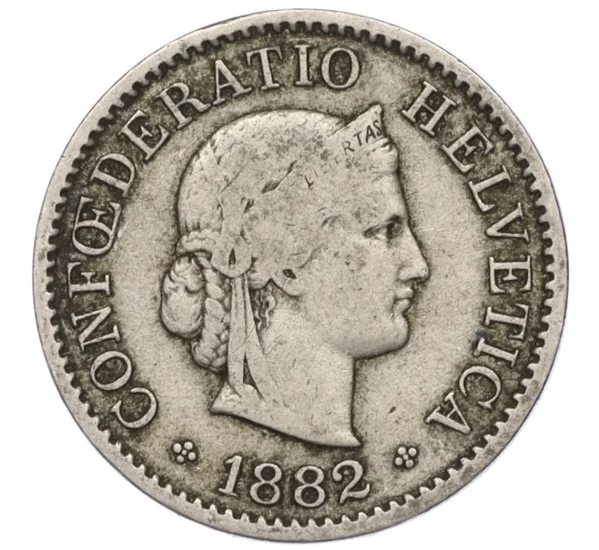 Монета 5 раппенов 1882 года Швейцария (Артикул K11-115107)