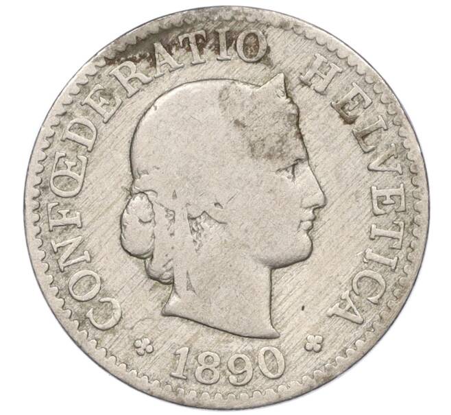 Монета 5 раппенов 1890 года Швейцария (Артикул K11-115114)