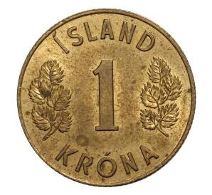 1 крона 1970 года Исландия — Фото №2