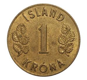 1 крона 1974 года Исландия — Фото №2