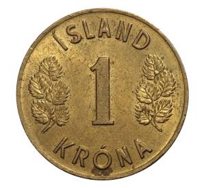 1 крона 1975 года Исландия — Фото №2