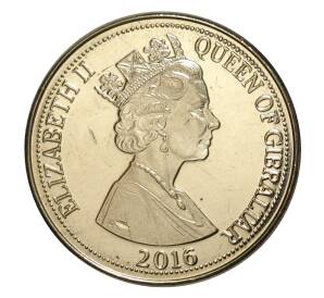 1 фунт 2016 года Гибралтар — Фото №2