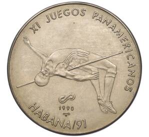 1 песо 1990 года Куба «XI Пан-Американские игры в Гаване — Прыжки в высоту»