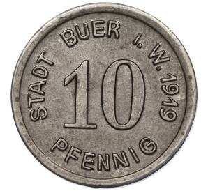 10 пфеннигов 1919 года Германия — город Бюр (Нотгельд)