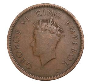 1/4 анны 1939 года Британская Индия (без точки) — Фото №2