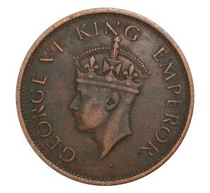 1/4 анны 1940 года Британская Индия (с точкой) — Фото №2