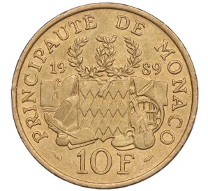 10 франков 1989 года Монако «25 лет со дня смерти Принца Пьера»
