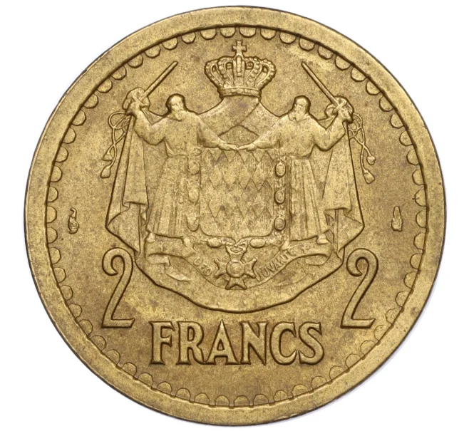 Монета 2 франка 1945 года Монако (Артикул K11-116525)