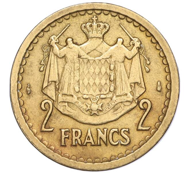 Монета 2 франка 1945 года Монако (Артикул K11-116528)
