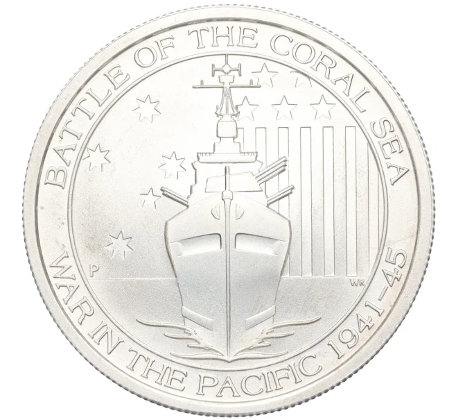 Монета 50 центов 2014 года Австралия  «Война в Тихом океане — Сражение в Коралловом море» (Артикул K11-116809)