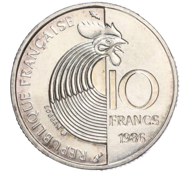 Монета 10 франков 1986 года Франция «100 лет со дня рождения Роберта Шумана» (Артикул K11-116808)