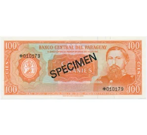 100 гуараней 1952 года Парагвай (Образец)