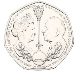 50 пенсов 2022 года Гибралтар «Вступление на престол Карла III» — Фото №1