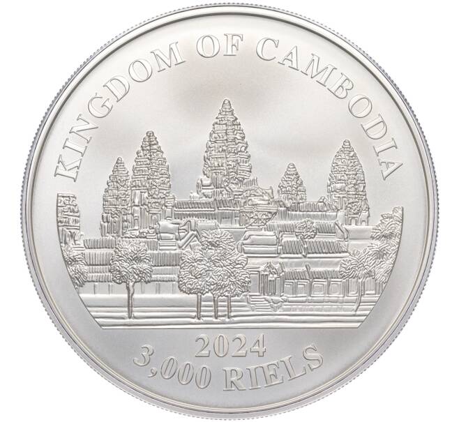 Монета 3000 риелей 2024 года Камбоджа «Потерянные тигры Камбоджи» (Цветное покрытие) (Артикул M2-71209)