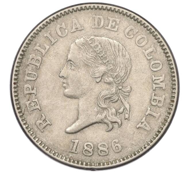Монета 5 сентаво 1886 года Колумбия (Артикул K11-117263)