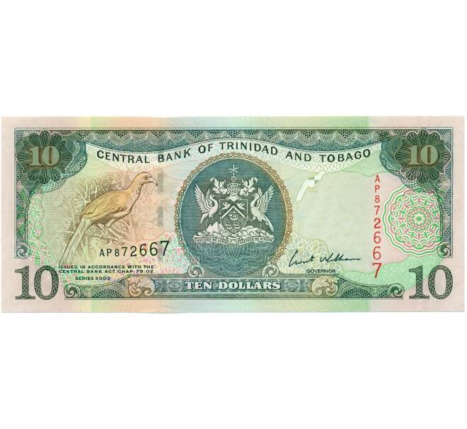 Банкнота 10 доллар 2002 года Тринидад и Тобаго (Артикул K11-117207)
