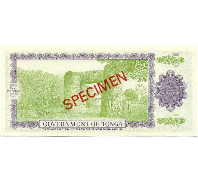 Банкнота 5 паанга 1978 года Тонга (Образец) (Артикул K11-117211)