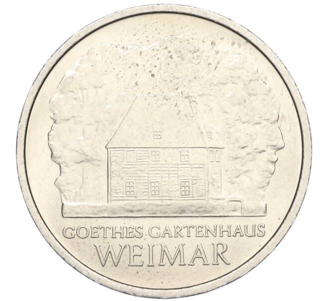 Монета 5 марок 1985 года Восточная Германия (ГДР) «150 лет со дня смерти Иоганна Вольфганга фон Гёте» (Артикул M2-71360)