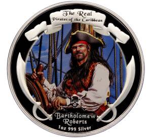 2 доллара 2011 года Ниуэ «Пираты Карибского моря — Бартоломью Робертс»