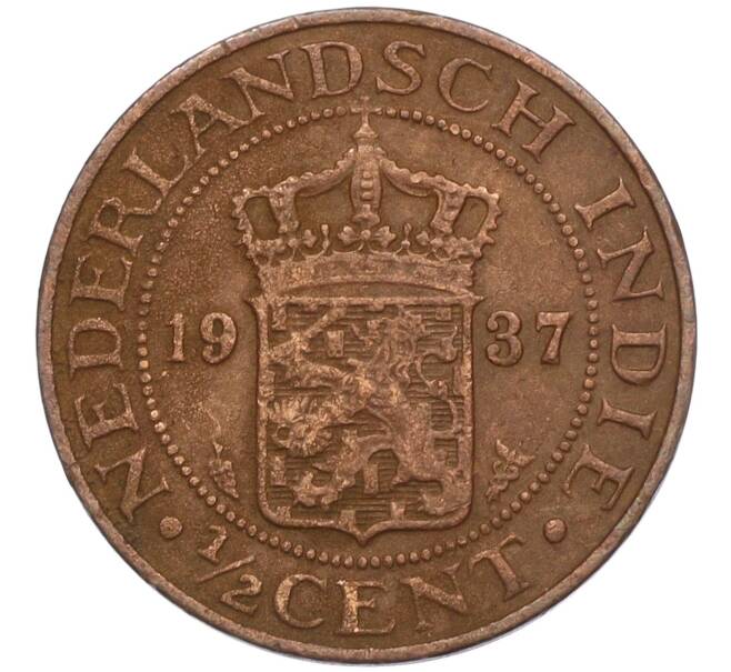 Монета 1/2 цента 1937 года Голландская Ост-Индия (Артикул: K11-117411) — Фото №1