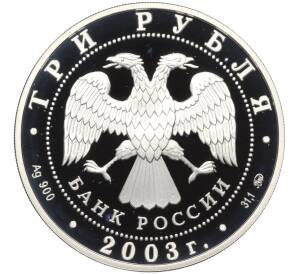 3 рубля 2003 года ММД «Лунный календарь — Год Козы»