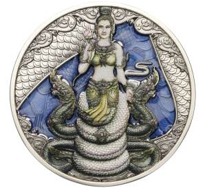 500 франков 2023 года Камерун «Мифические существа в индуизме и буддизме — Нага» (Женщина — синяя эмаль) — Фото №1