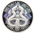 Монета 500 франков 2023 года Камерун «Мифические существа в индуизме и буддизме — Нага» (Женщина — синяя эмаль) (Артикул M2-71670)