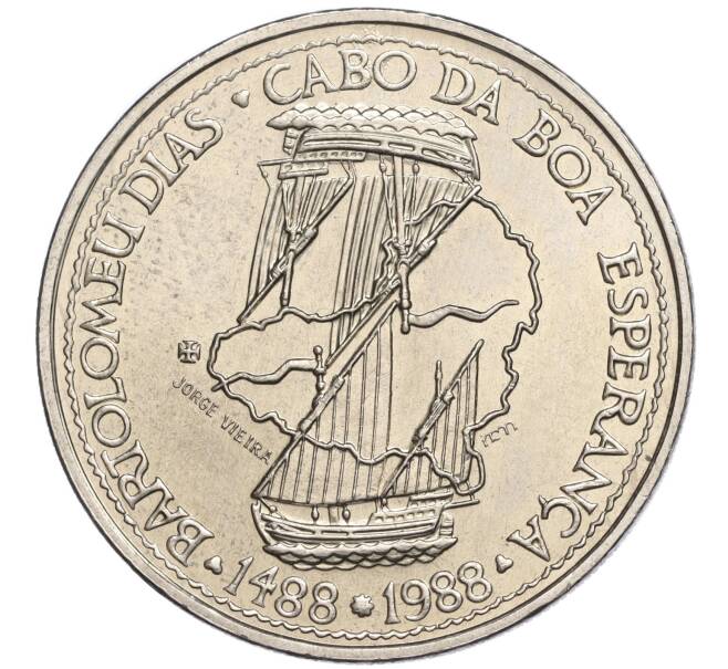 Монета 100 эскудо 1988 года Португалия «Золотой век открытий — Бартоломеу Диаш» (Артикул M2-71679)