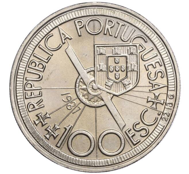 Монета 100 эскудо 1987 года Португалия «Золотой век открытий — Диогу Кан» (Артикул M2-71683)