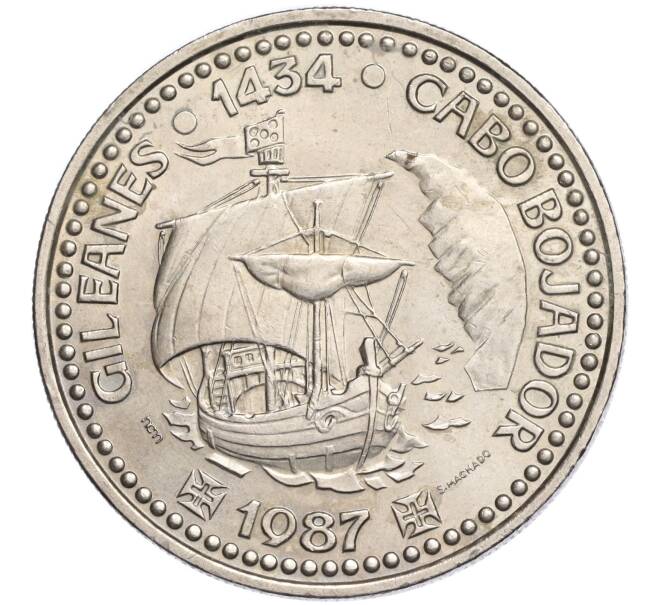 Монета 100 эскудо 1987 года Португалия «Золотой век открытий — Жил Эанеш» (Артикул M2-71693)