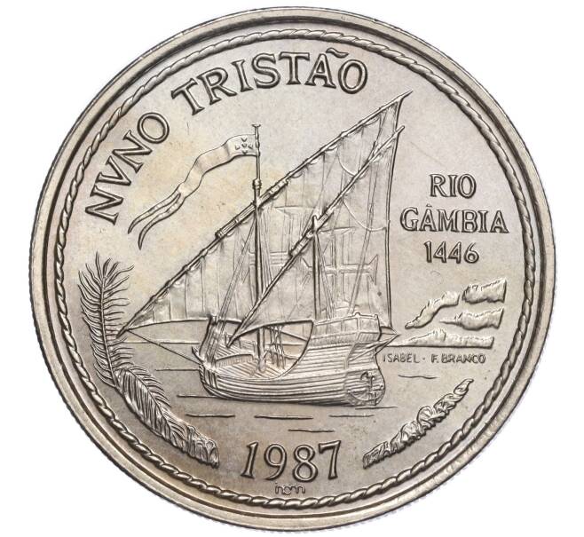 Монета 100 эскудо 1987 года Португалия «Золотой век открытий — Нуну Триштан» (Артикул M2-71701)