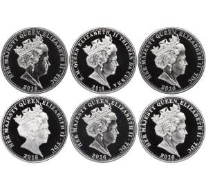 Набор из 6 монет 5 фунтов 2016 года Тристан-да-Кунья «Годовая хроника»
