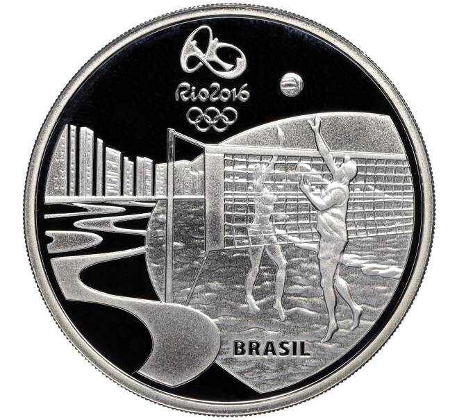 Монета 5 риалов 2015 года Бразилия «XXXI летние Олимпийские Игры в Рио-де-Жанейро 2016 года — Волейбол и Фохо» (Артикул M2-71994)