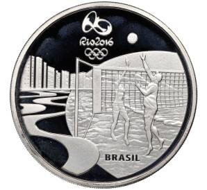 5 риалов 2015 года Бразилия «XXXI летние Олимпийские Игры в Рио-де-Жанейро 2016 года — Пляжный волейбол и Шоро»