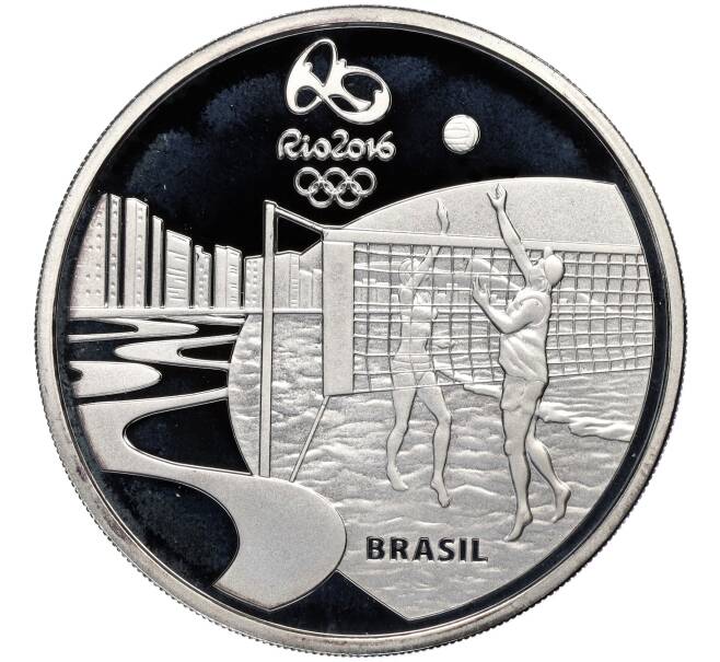Монета 5 риалов 2015 года Бразилия «XXXI летние Олимпийские Игры в Рио-де-Жанейро 2016 года — Пляжный волейбол и Шоро» (Артикул M2-71995)