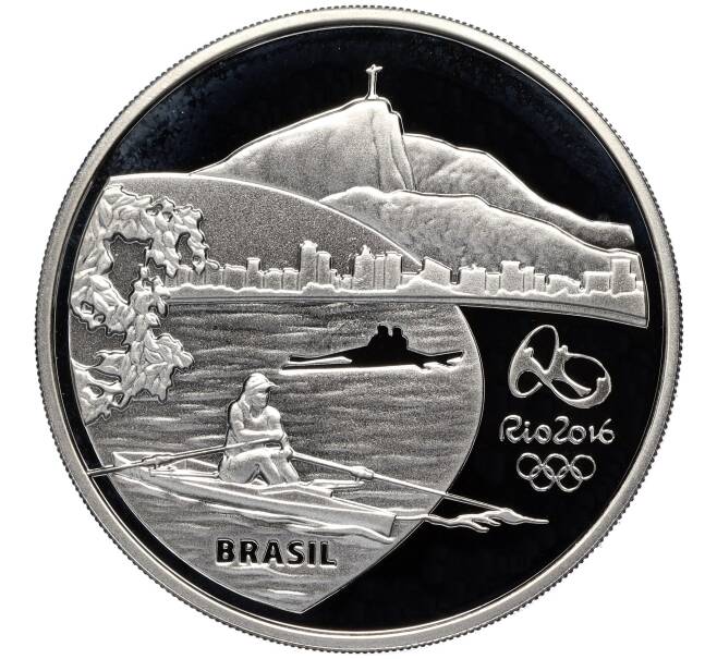 Монета 5 риалов 2015 года Бразилия «XXXI летние Олимпийские Игры в Рио-де-Жанейро 2016 года — Гребной спорт и Геликония» (Артикул M2-71997)