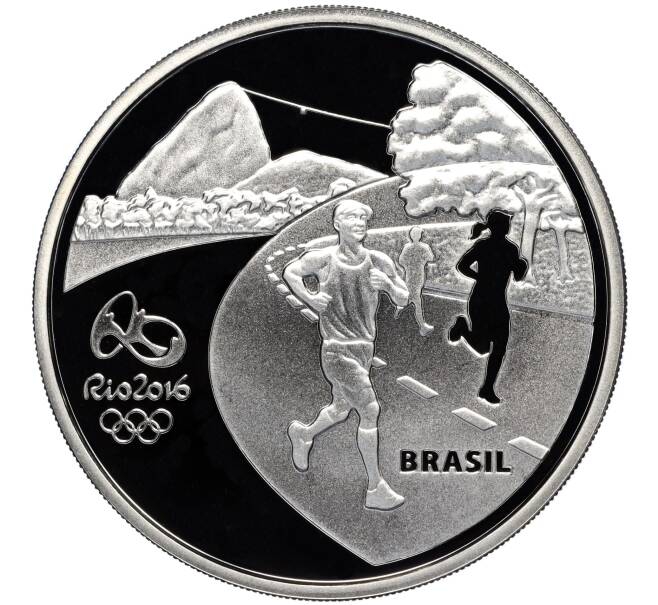 Монета 5 риалов 2015 года Бразилия «XXXI летние Олимпийские Игры в Рио-де-Жанейро 2016 года — Бег и Самбодром» (Артикул M2-71999)