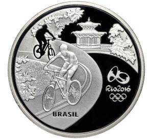 5 риалов 2015 года Бразилия «XXXI летние Олимпийские Игры в Рио-де-Жанейро 2016 года — Велоспорт и Золотистый львиный тамарин»