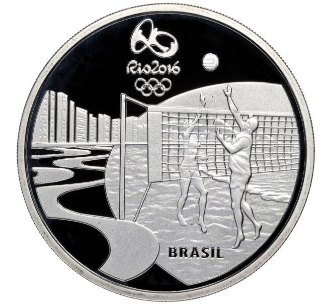 Монета 5 риалов 2016 года Бразилия «XXXI летние Олимпийские Игры в Рио-де-Жанейро 2016 года — Волейбол» (Артикул M2-72002)