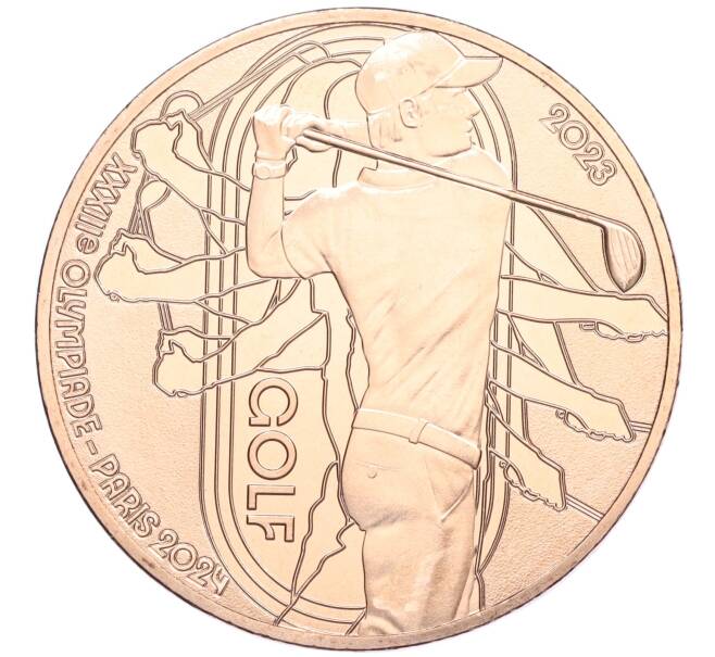 Монета 1/4 евро 2023 года Франция «XXXIII летние Олимпийские игры в Париже 2024 года — Гольф» (Артикул M2-72016)