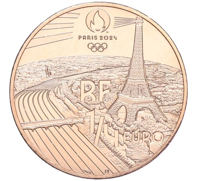Монета 1/4 евро 2022 года Франция «XXXIII летние Олимпийские игры в Париже 2024 года — Конкур» (Артикул M2-72020)