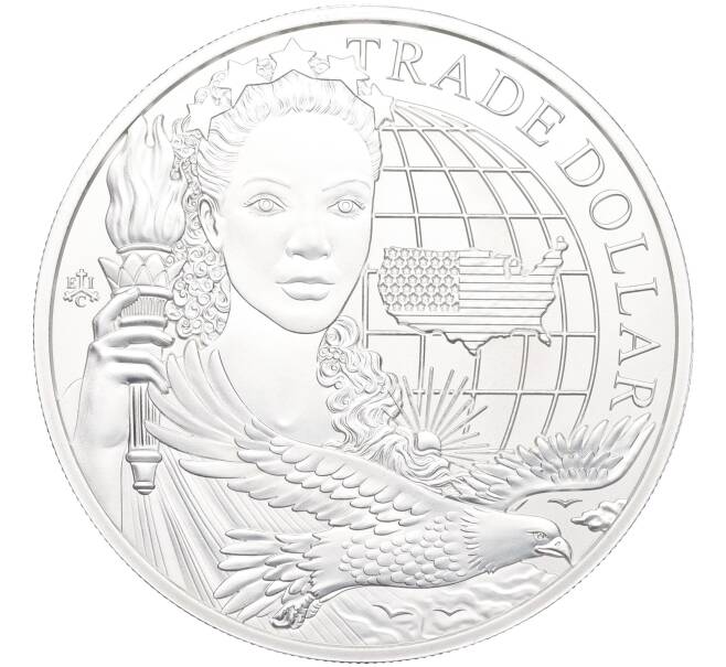 Монета 1 фунт 2023 года Остров Святой Елены «Торговый доллар США» (Артикул M2-72045)