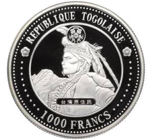 1000 франков 2004 года Того «Китайский гороскоп — Год обезьяны (Павиан влево)»