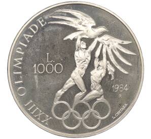 1000 лир 1984 года Сан-Марино «XXIII летние Олимпийские Игры 1984 в Лос-Анджелесе» — Фото №1