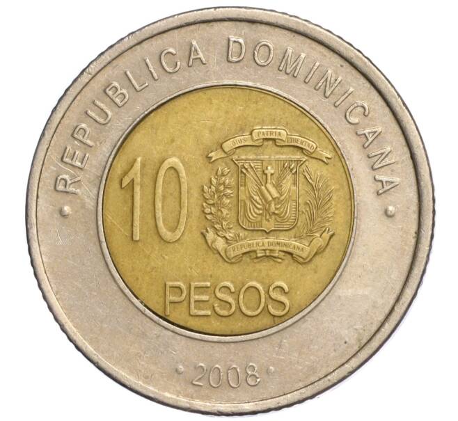 Монета 10 песо 2008 года Доминиканская республика (Артикул K11-118665)
