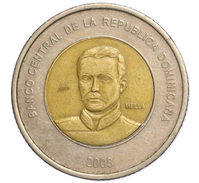 Монета 10 песо 2008 года Доминиканская республика (Артикул K11-118669)