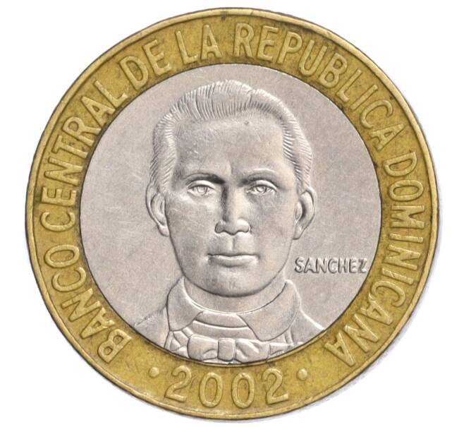 Монета 5 песо 2002 года Доминиканская республика «50 лет Центробанку» (Артикул K11-118675)