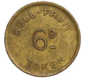 Жетон для игровых автоматов казино компании «Bell Fruit Services» 6 пенсов (2 1/2 новых пенсов) Великобритания